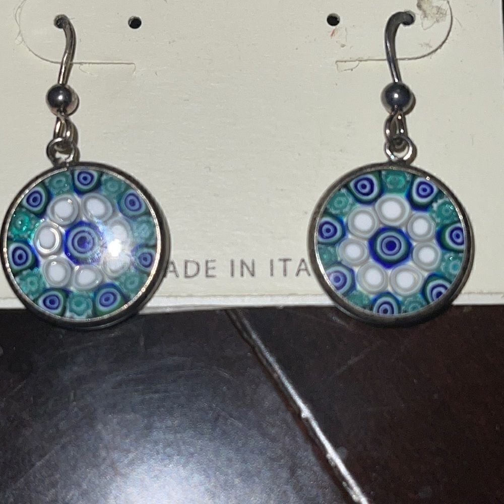 NWT sterling silver dangle round shaped earrings
